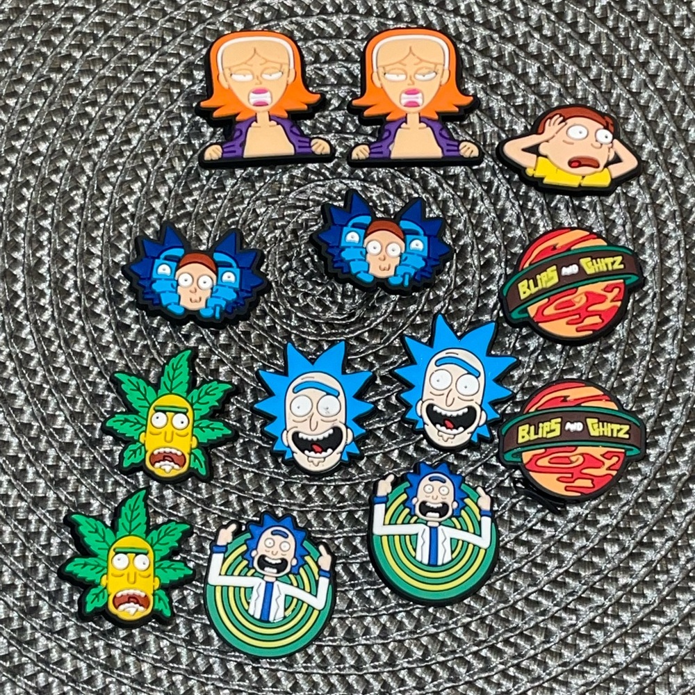 Rick & Morty Croc Charms, Jibbitz, 13pcs.
